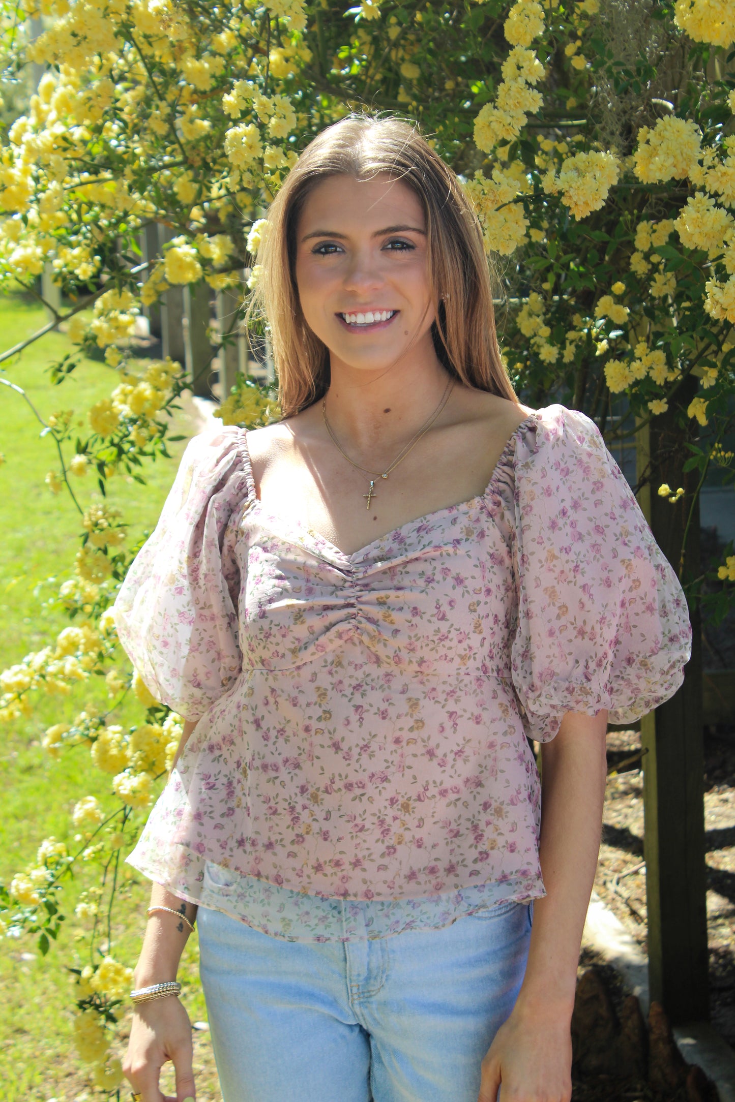 Dusted Blush Floral Top
