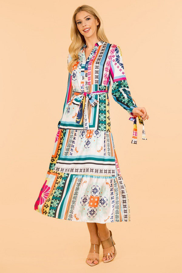 Patch Pattern Maxi Dress
