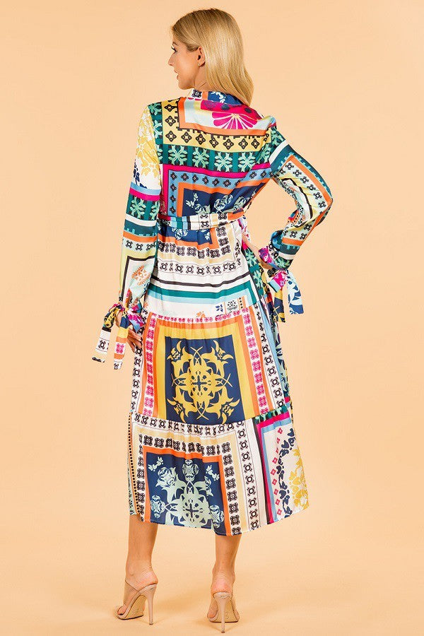 Patch Pattern Maxi Dress