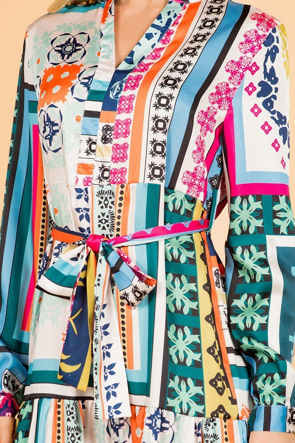 Patch Pattern Maxi Dress