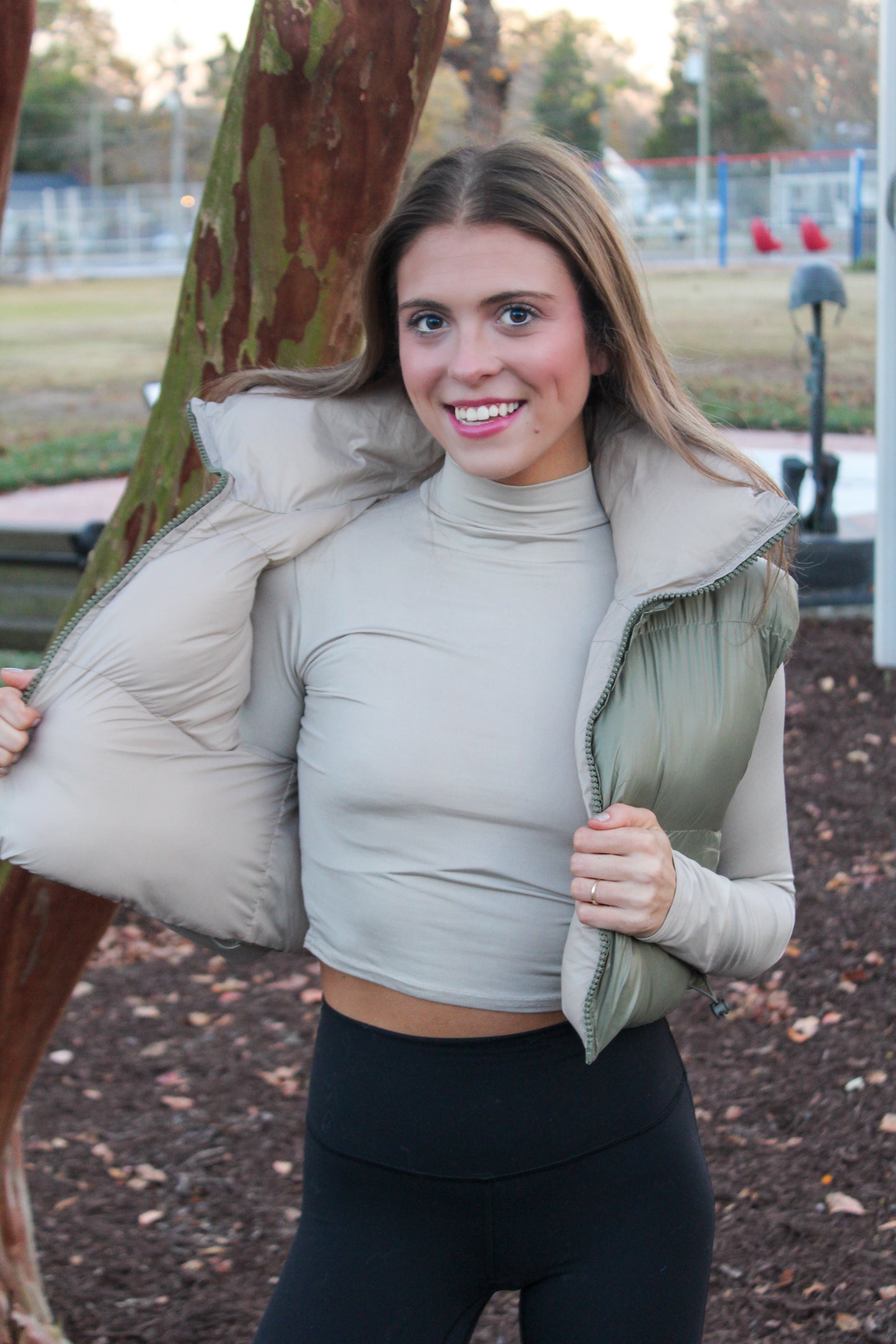Reversible Cropped Puffer Vest