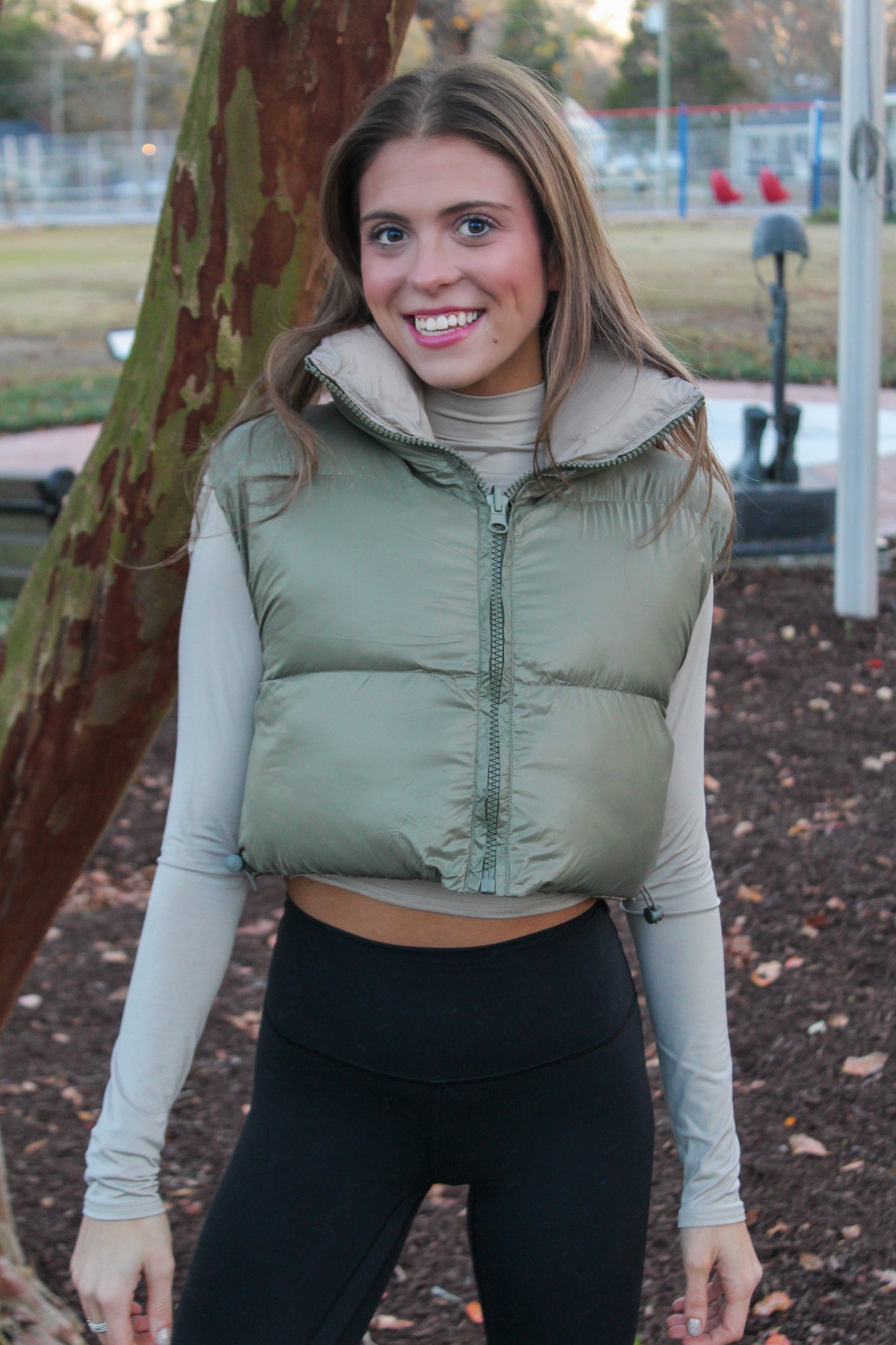 Reversible Cropped Puffer Vest