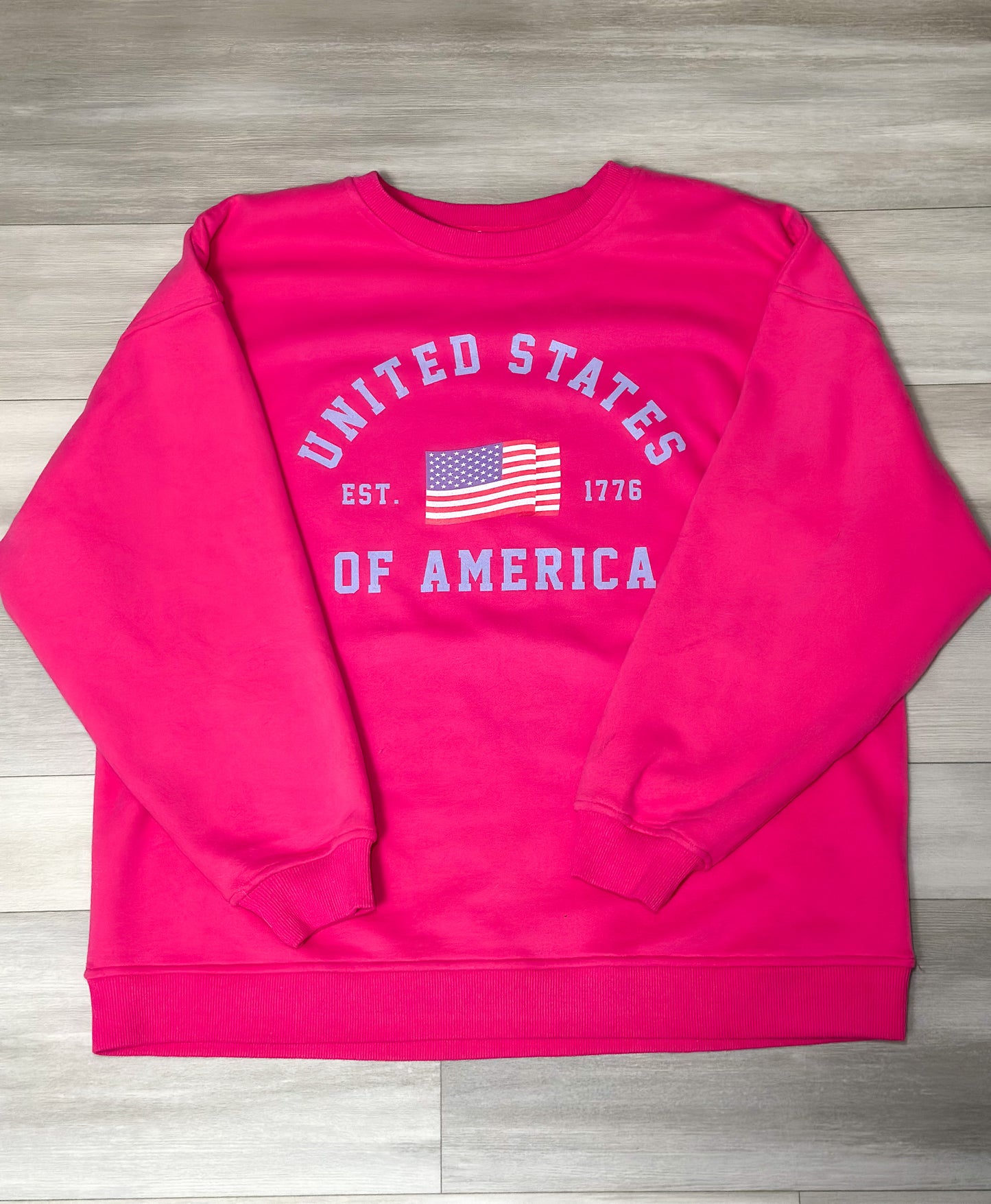 Hot Pink USA Crewneck