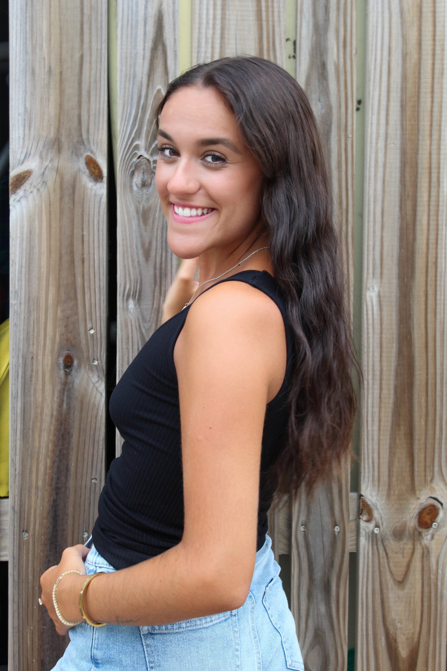 Black Ribbed Reversible Tank