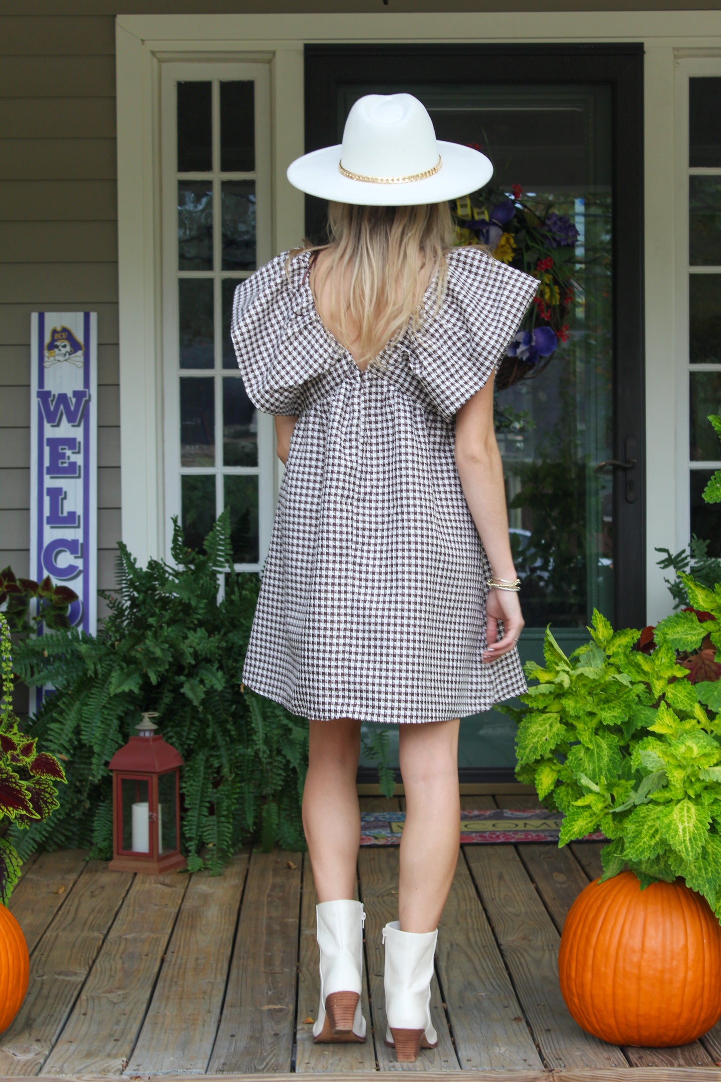 Ruffled Checkered Mini Dress