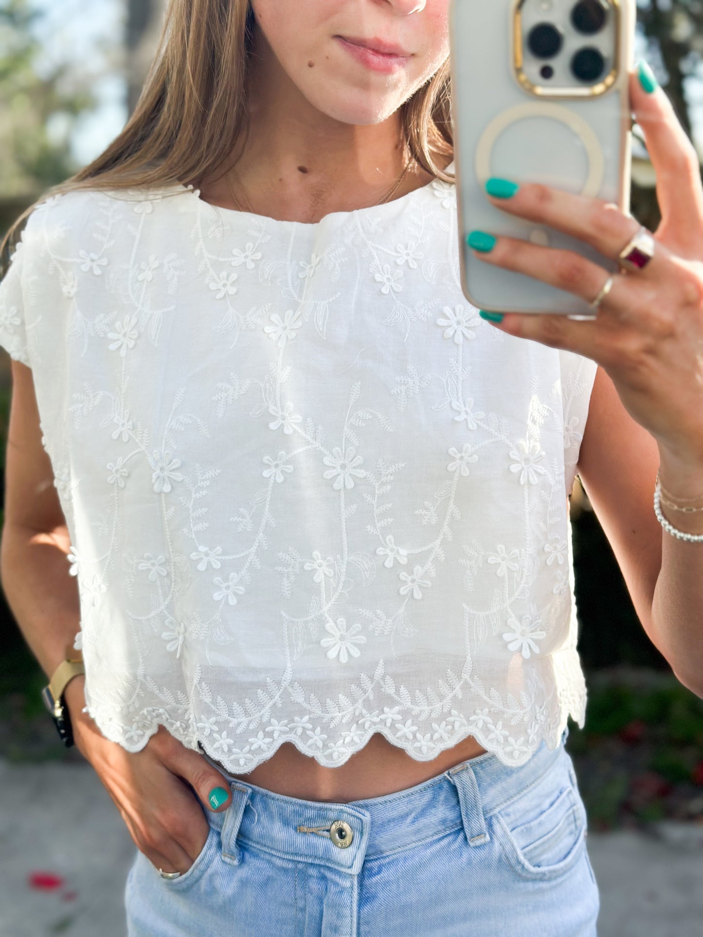 Daisy Eyelet Top