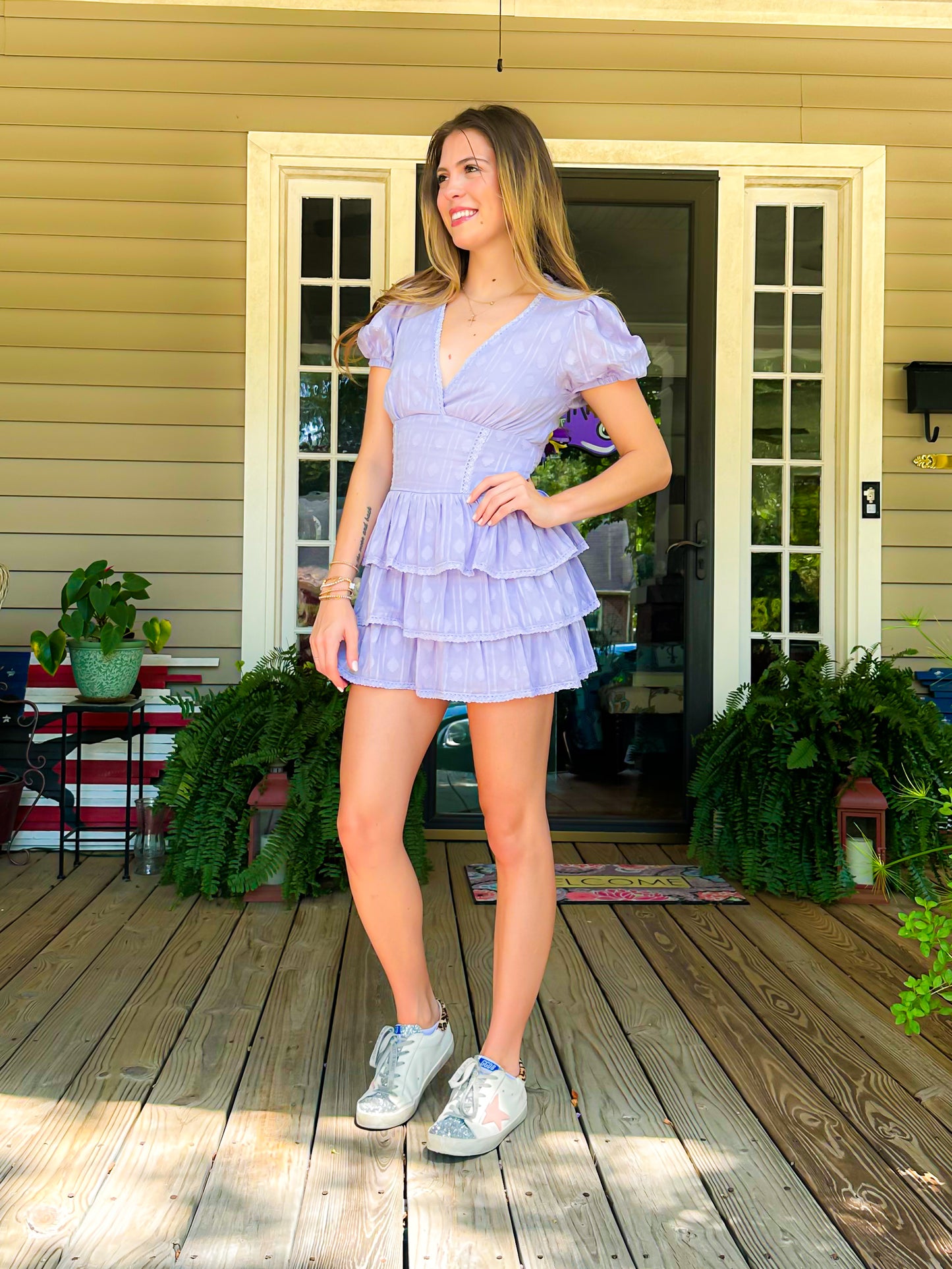 Lavender Ruffle Romper